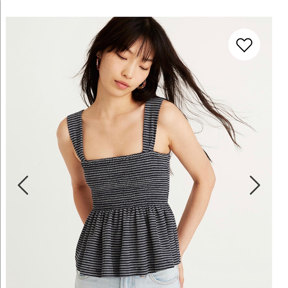 Madewell texture and thread smocked top